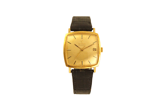 1 OROLOGIO OMEGA MEN AUTOMATICO (CALIBRO 565) REF. 162025 CON CASSA IN O.G. 18 KR. E CINTURINO IN PELLE (FUNZIONANTE)