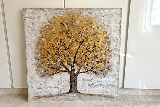 1 TELA STAMPATA RAFFIGURANTE “GOLDEN TREE” DIM. 100x100 CM