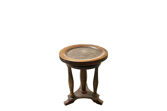 1 SGABELLO ROTONDO IN LEGNO PER PIANOFORTE ALTEZZA REGOLABILE DIM. 34x53 CM