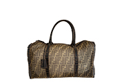 1 BORSA BAULETTO FENDI ZUCCA MESH BOSTON BAG TRASPARENTE E CANVAS, DOPPI MANICI, PORTABILITÀ A MANO, CHIUSURA A ZIP, CORREDATA DA CERTIFICATO ENTRUPY, PICCOLI SEGNI D\'USURA DIM. 40x24x20 CM