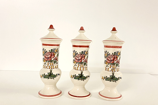 3 VASETTI ALBARELLO IN CERAMICA DIM. 8x21 CM