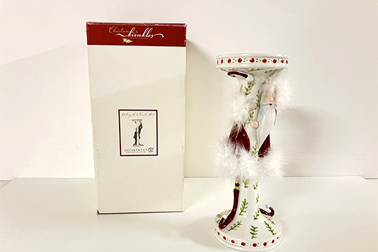 1 CANDELABRO IN PORCELLANA “BABBO NATALE” CHRISTMAS KRINKLES 56 DEPARTMENT DIM. 10x26 CM