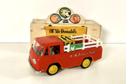 1 GIOCATTOLO IN LATTA E PLASTICA “OL\' MC DONALD\'S FARM” PICCOLI DIFETTI E PARTI MANCANTI, FUNZIONAMENTO A BATTERIA, CON SCATOLA ORIGINALE (N.C.F.) DIM. 23x10x9 CM