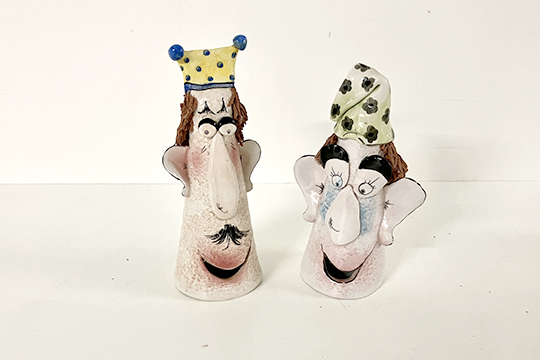 2 CAMPANELLE IN PORCELLANA “CABALLERO E CARMENCITA” DIM. 7x18 CM