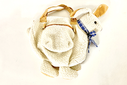 1 BORSA “CONIGLIETTO” MOULIN ROTY, DOPPI MANICI, PORTABILITÀ A MANO DIM. 35x30x13 CM