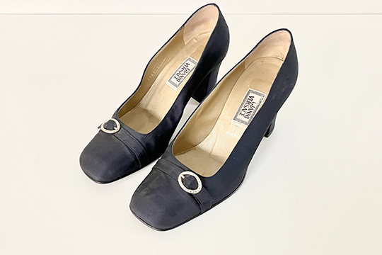 1 PAIO DI SCARPE GIANNI VERSACE, IN TESSUTO COLORE BLU MISURA 37,50