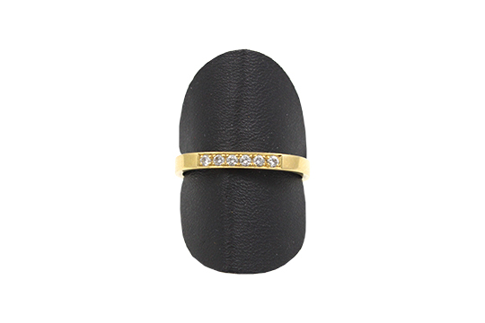 1 ANELLO FEDINA IN O.G. 18 KR. CHE INCASTONA BRILLANTI PER COMPL. KT. 0,18 C.a, CLASSIFICABILE: COLORE H-I, PUREZZA SI, GR. TOT. 4,60