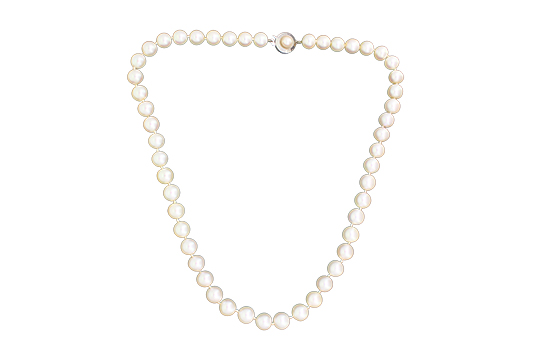 1 COLLANA DI PERLE DA 8,50 MM CON CHIUSURA IN O.B. 18 KR. (LUNGHEZZA 48 CM)