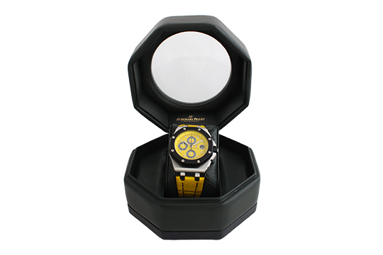 1 OROLOGIO AUDEMARS PIGUET “ROYAL OAK OFFSHORE” REF. 25770ST CRONOGRAFO MEN AUTOMATICO CON CASSA IN ACCIAIO E CINTURINO IN PELLE, FORNITO DI SCATOLA (ALCUNI PARTICOLARI NON COEVI) (FUNZIONANTE)