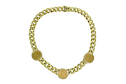 1 COLLIER IN O.G. 18 KR. CHE INCASTONA 3 MARENGHI SVIZZERI IN ORO 900‰ GR. TOT. 163,65