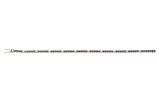 1 BRACCIALE TENNIS IN O.B. 18 KR. CON BRILLANTI ANCHE NERI PER COMPL. KT. 2,10 C.a GR. TOT. 12,55