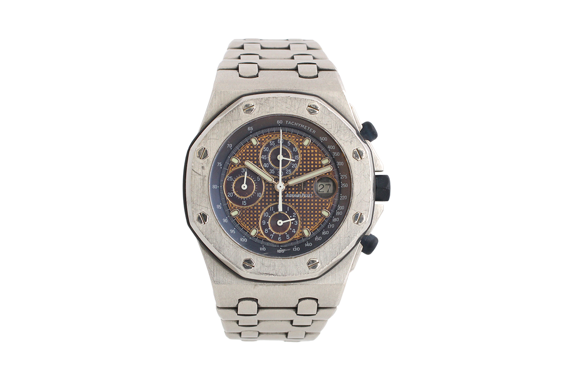 1 OROLOGIO AUDEMARS PIGUET “ROYAL OAK OFFSHORE” REF. 25721TI CRONOGRAFO MEN AUTOMATICO CON CASSA E BRACCIALE IN ACCIAIO, SEGNI DI USURA E DIFETTI (FUNZIONANTE)
