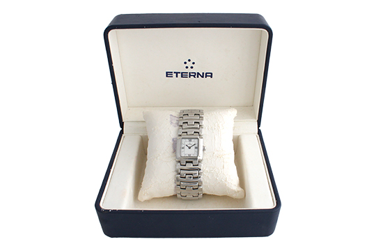 1 OROLOGIO ETERNA MINX LADY QUARZO REF. 2608.41/C CON CASSA E BRACCIALE IN ACCIAIO, FORNITO DI SCATOLA E GARANZIA ORIGINALI (FUNZIONANTE)