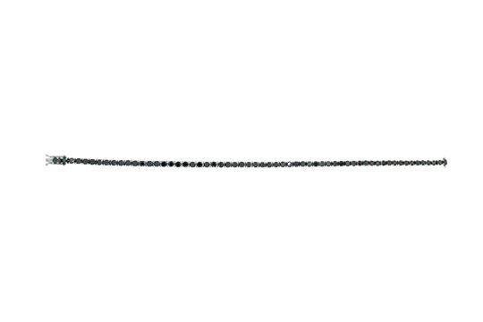 1 BRACCIALE TENNIS IN O.B. 18 KR. CHE INCASTONA BRILLANTI NERI PER COMPL. KT. 3,90 C.a GR. TOT. 14,15