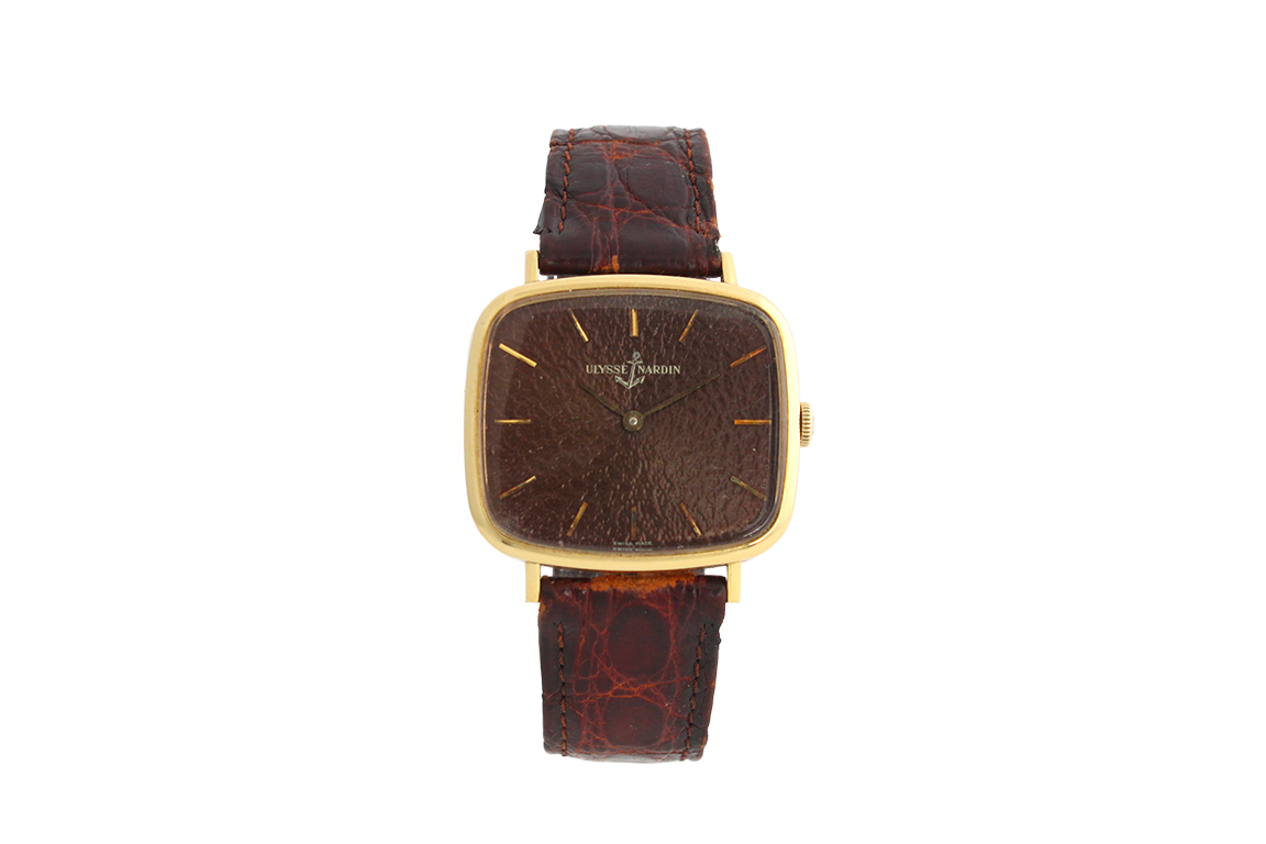 1 OROLOGIO ULYSSE NARDIN MEN MECCANICO CON CASSA IN O.G. 18 KR. E CINTURINO IN PELLE (FUNZIONANTE)