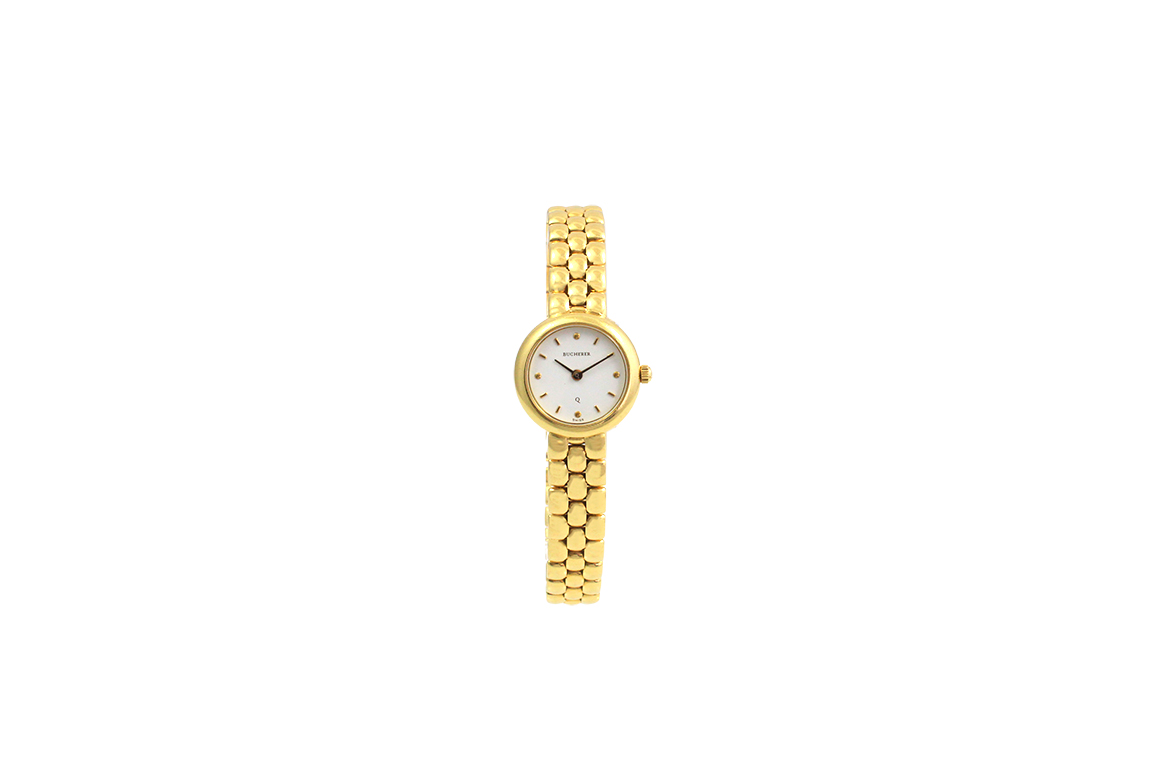 1 OROLOGIO BUCHERER LADY QUARZO CON CASSA E BRACCIALE IN O.G. 18 KR. GR. TOT. (INCL. MOV.) 40,20 (FUNZIONANTE)