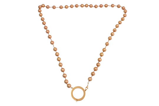 1 COLLANA A PALLINE IN O.R. 18 KR. CON LAVORAZIONE DIAMANTATA GR. 49,05