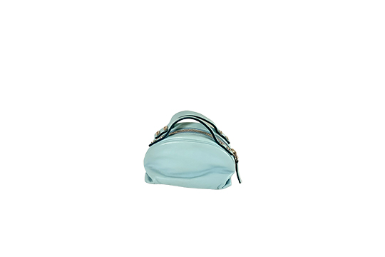 1 PICCOLA BORSA A MANO, BORBONESE, IN PELLE COLORE AZZURRO CHIARO, SEGNI D'USURA DIM. 18x11x10 CM