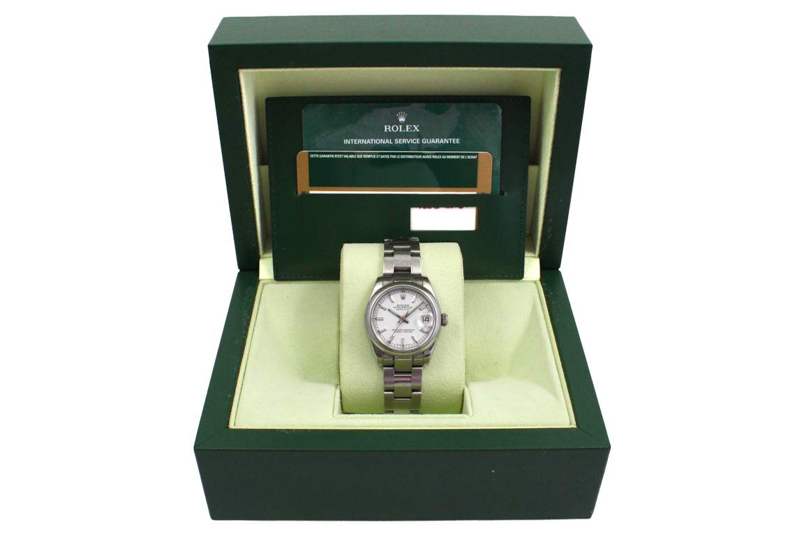 1 OROLOGIO ROLEX OYSTER PERPETUAL DATEJUST REF. 178240, SERIALE: M036XXX, CON CASSA E BRACCIALE IN ACCIAIO FORNITO DI SCATOLA E GARANZIA ORIGINALI (FUNZIONANTE)