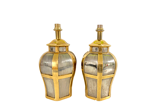 1 COPPIA DI LAMPADE DA TAVOLO (SENZA PARALUME), PICCOLI DIFETTI DIM. 27x53 CM