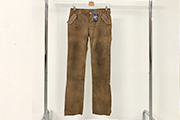 1 PAIO DI PANTALONI RALPH LAUREN, PELLE SCAMOSCIATA, COLORE MARRONE, TAGLIA 44